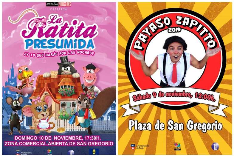 Carteles de los dos espectáculos infantiles (Foto TA)
